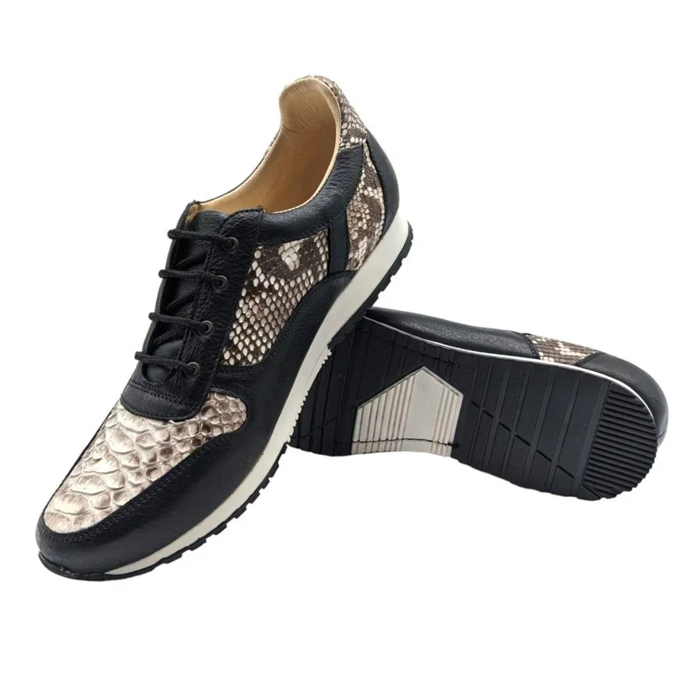 Black & Natural Python Sneaker - Picture 6 of 9